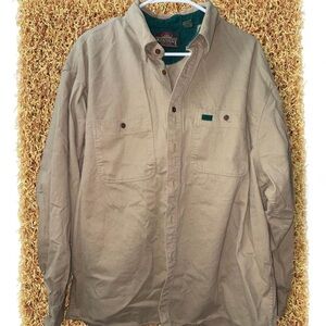 Men’s Sz XL Greatland Apparel tan button up shirt #outdoor #hiking
